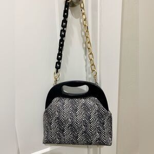 Handmade Genuine Calfskin Wooden Frame Satchel/Shoulder Bag/Crossbody